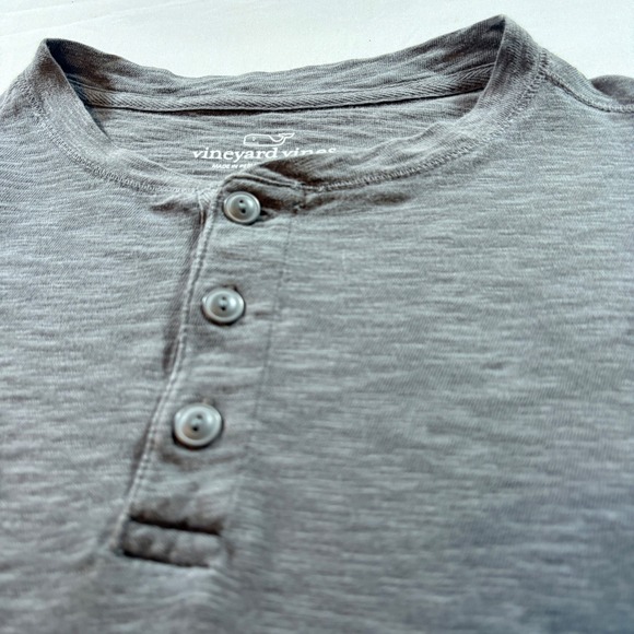 Vineyard Vines Other - Vineyard‎ Vines Mens Grey Cotton Slub Long Sleeve Henley Shirt Size S